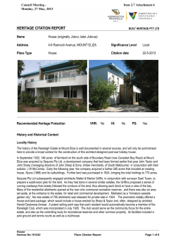 heritage citation report - Mornington Peninsula Shire