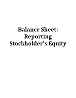 Balance Sheet - Equities