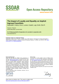 The Impact of Loyalty and Equality on Implicit Ingroup Favoritism