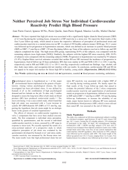 Neither Perceived Job Stress Nor Individual