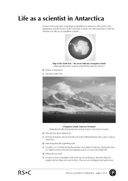 P Life as a scientist in Antarctica
