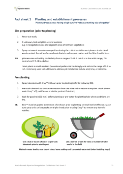 Fact sheet 1 Planting and establishment processes