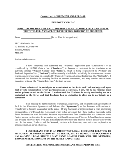 contestant agreement and release