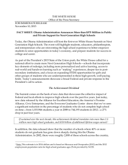 The White House Fact Sheet - The Center on School Turnaround