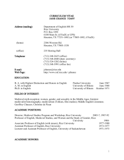 curriculum vitae (9/2/99) - Rice English Department