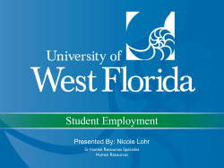 Student Employment Presentation