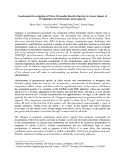 Geochemical Investigation of Three Permeable Reactive Barriers to