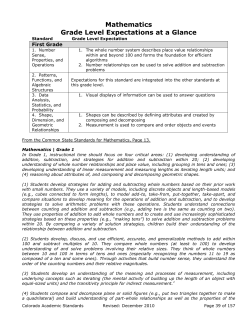 Mathematics Grade Level Expectations at a Glance - Weld RE