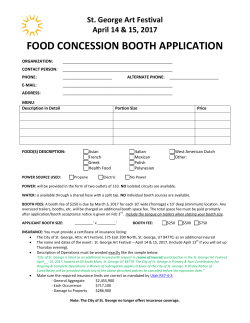 2017 St. George Arts Festival Food Concession Application