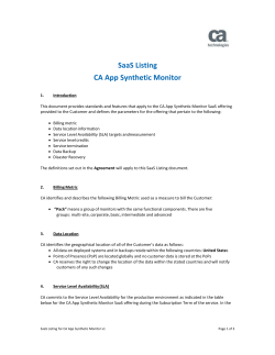 SaaS Listing for CA App Synthetic Monitor