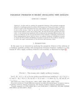 PARABOLIC PROBLEMS IN HIGHLY OSCILLATING - IME-USP