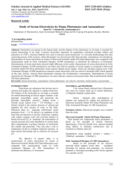 Study of Serum Electrolytes by Flame Photometer
