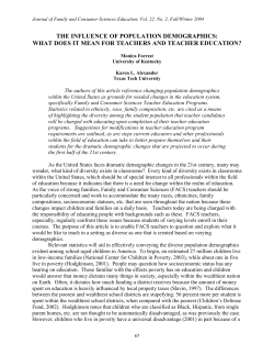 The Influence of Population Demographics: What Does It Mean for