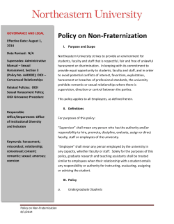 Policy on Non-Fraternization