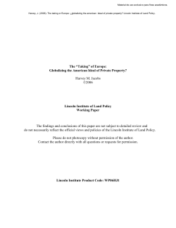 The &ldquo;Taking&rdquo; of Europe: Globalizing the American Ideal of Private