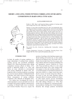 short- and long-term fitness correlates of rearing conditions
