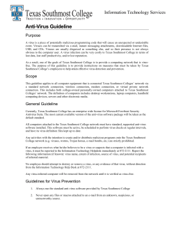 Anti-Virus Guideline - Texas Southmost College