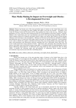 Mass Media Making Its Impact on Overweight and Obesity: A