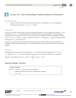 Lesson 19: Four Interesting Transformations of Functions