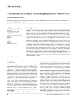 Factors Effecting the Gelling and Emulsifying Properties of a Natural