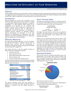 analyzing the efficiency of your operation