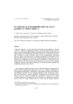 Sex allocation in an hermaphroditic plant: the case of gynodioecy in
