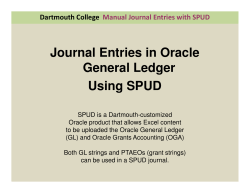 Journal Entries in Oracle General Ledger Using SPUD