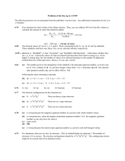 Problems of the Day up to 11/5/09 The following answers are cut