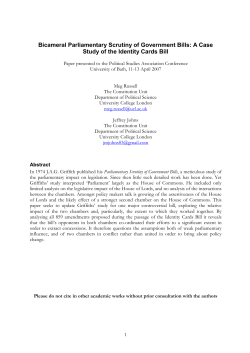Bicameral Parliamentary Scrutiny of Government Bills: A Case