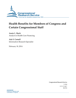 Health Benefits for Members of Congress and Certain
