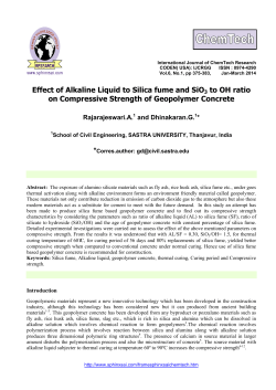 Effect of Alkaline Liquid to Silica fume and SiO3 to OH ratio on