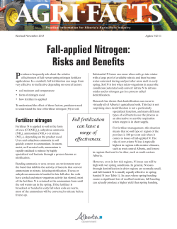 Fall-applied Nitrogen: Risks and Benefits