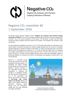 Negative CO2 newsletter #2 1 September 2016