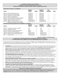 MASTER OF PUBLIC HEALTH (MPH) COMMUNITY HEALTH (CH