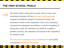 THE HIGH SCHOOL FINALS