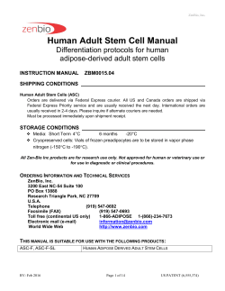 human adult stem cells - Zen-Bio
