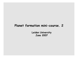 Planet formation mini