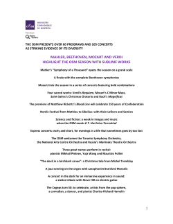 the osm presents over 60 programs and 105 concerts as striking