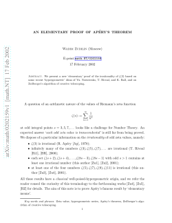 arXiv:math/0202159v1 [math.NT] 17 Feb 2002
