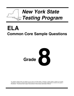 Grade 8 ELA Common Core Sample Questions