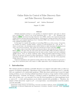 Online Rules for Control of False Discovery Rate and False