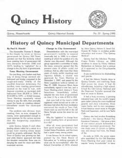 History of Quincy Muniicipal Departments