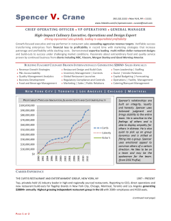 Hospitality Executive resume