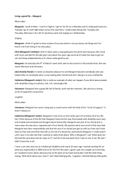 Living a good life &ndash; Margaret