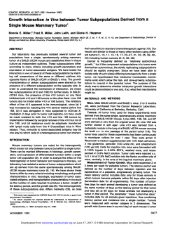 Growth Interaction in Vivo between Tumor