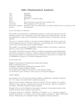 6404 (Mathematical Analysis)