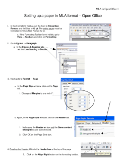 MLA format Instructions - Open Office