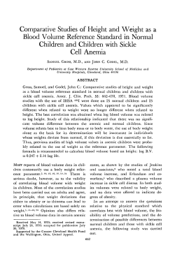 Comparative Studies of Height and Weight as a Blood Volume