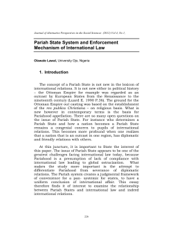 Pariah State System and Enforcement Mechanism