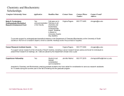 Chemistry and Biochemistry Scholarships